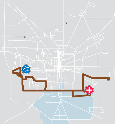 Live Oak Route Mini Map