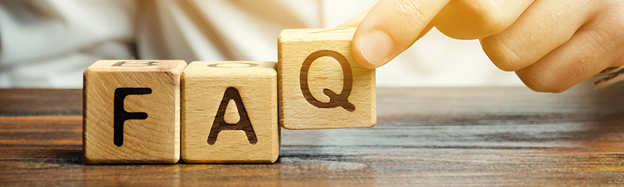 building blocks spelling out FAQ